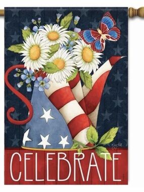 Patriotic Pitcher Decorative House Flag 28” x 40” by Carson